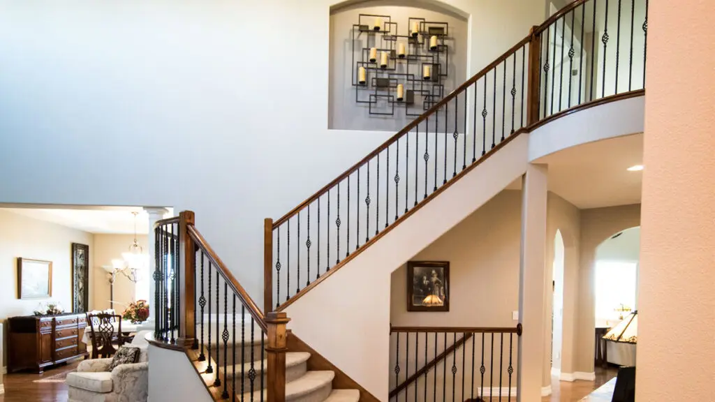 Stair Case In Lit Up House