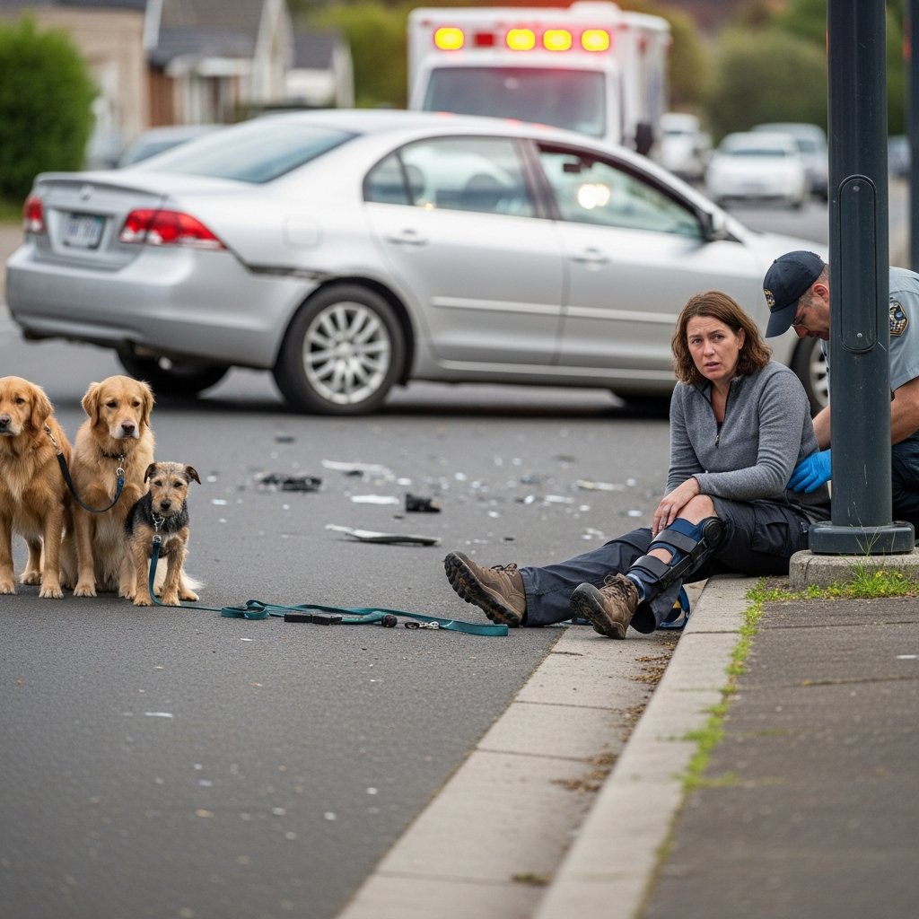 Dog walker injured after being hit by ca