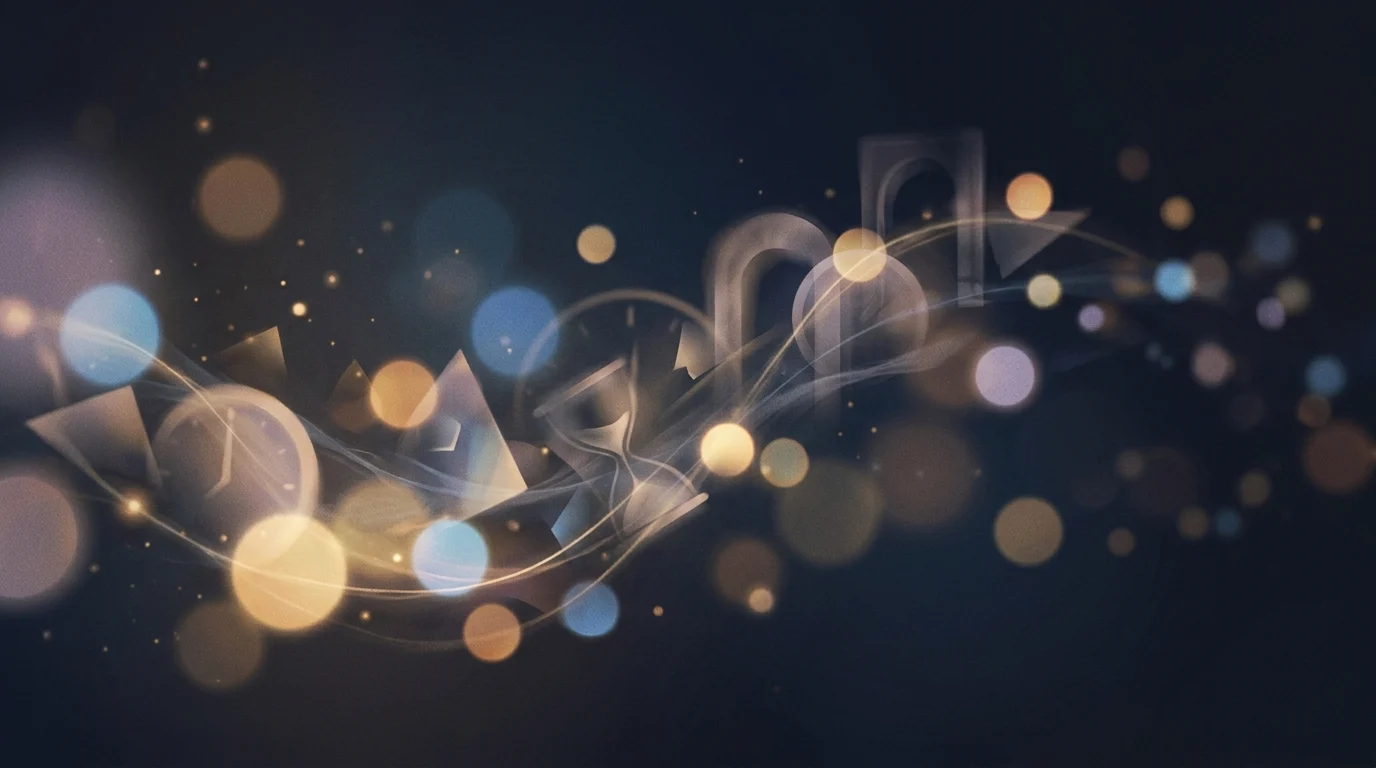 Abstract light patterns representing memory and peace.