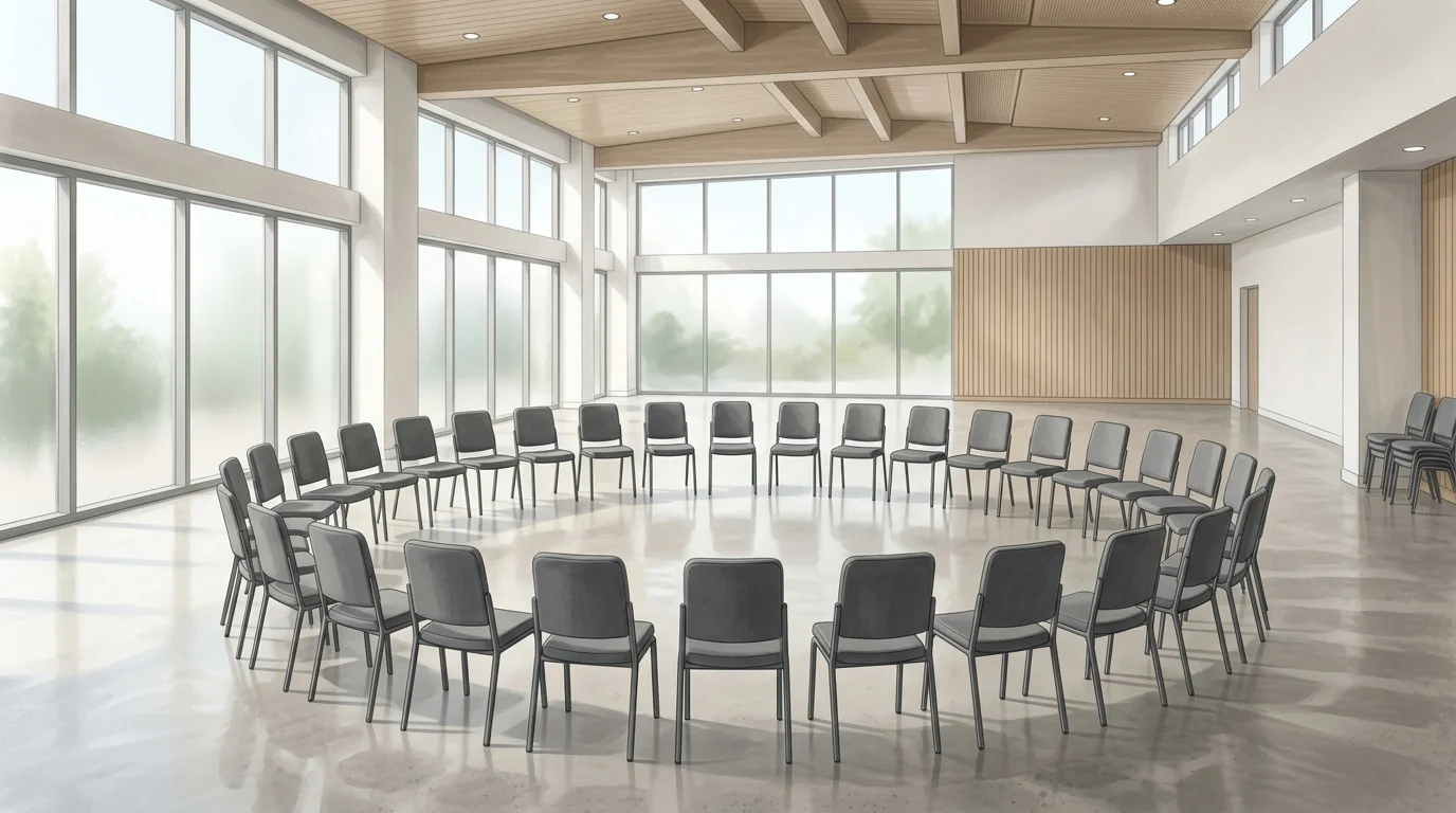 An empty community rehearsal space