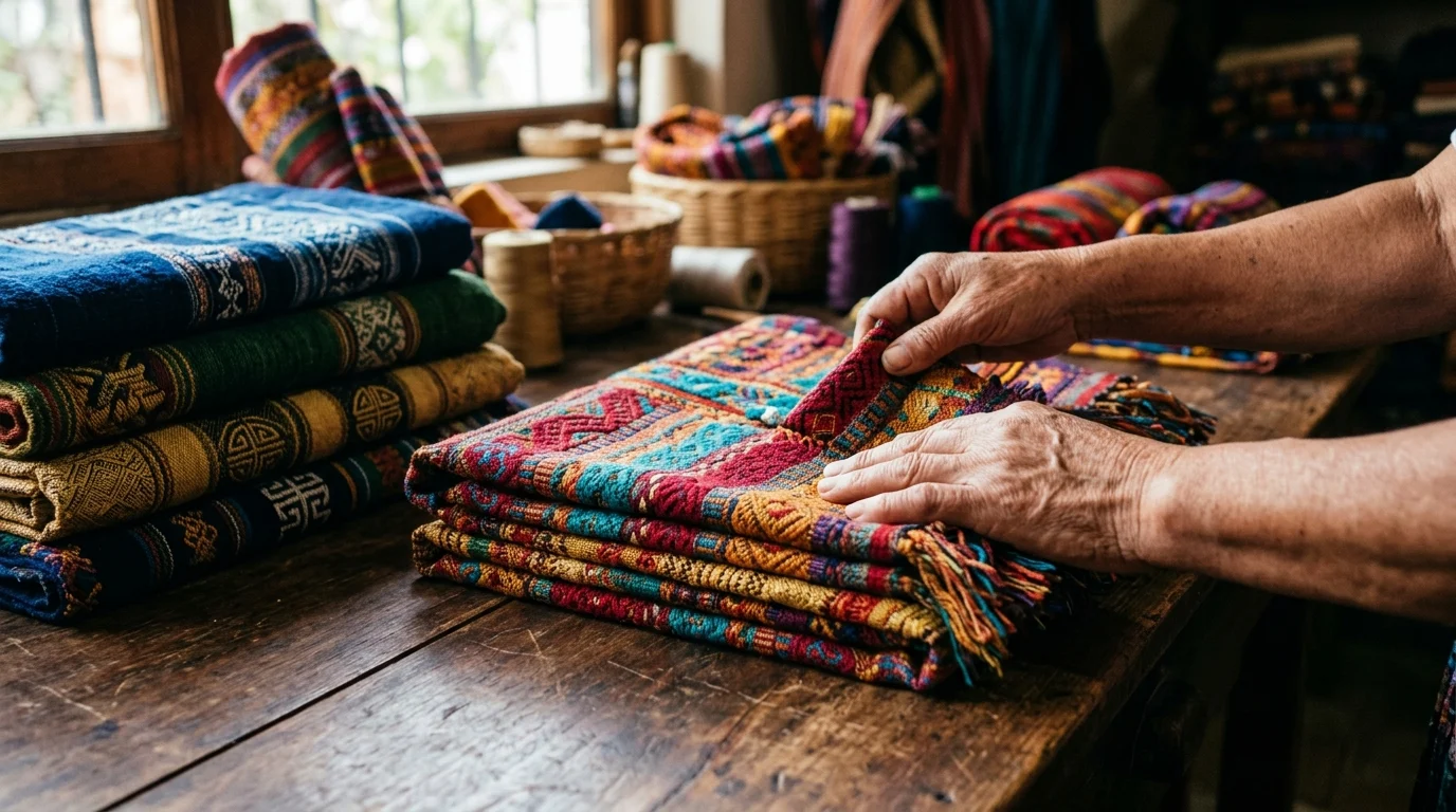 Conceptual close-up of colorful fabrics representing cultural celebration.
