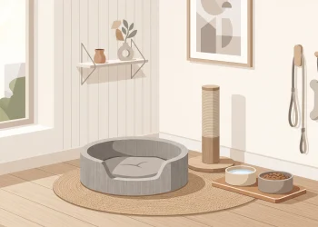 A conceptual illustration of a clean domestic pet area
