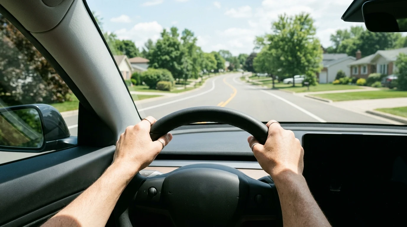 A conceptual view of driving to represent personal independence.