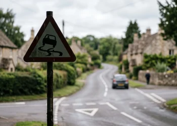 Conceptual image of a road safety sign at a junction.