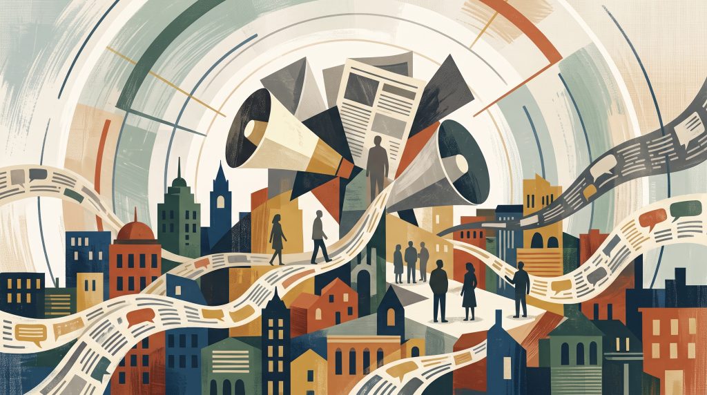 Conceptual editorial illustration