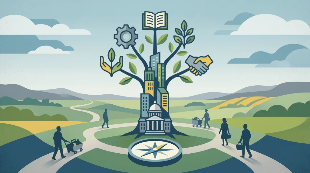 Conceptual editorial illustration