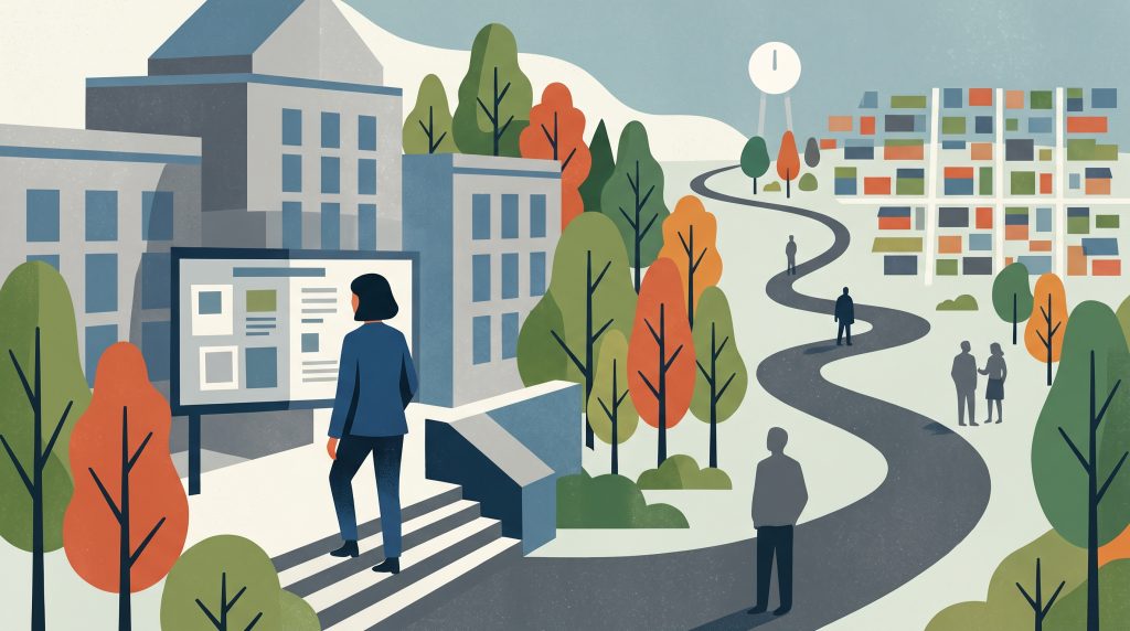 Conceptual editorial illustration