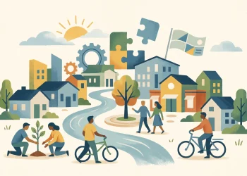 Conceptual editorial illustration
