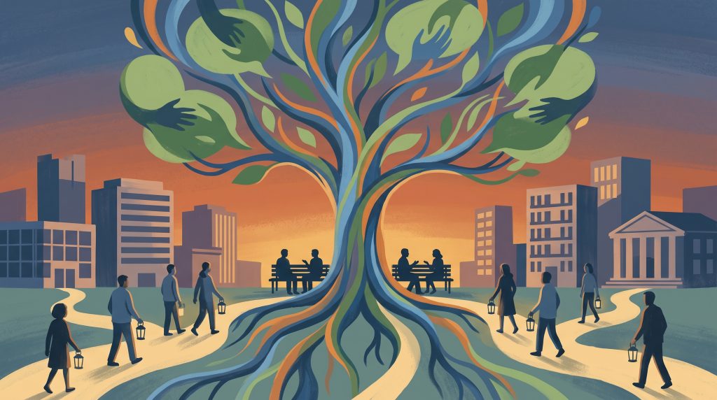 Conceptual editorial illustration