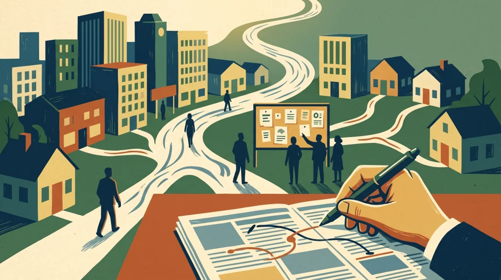Conceptual editorial illustration