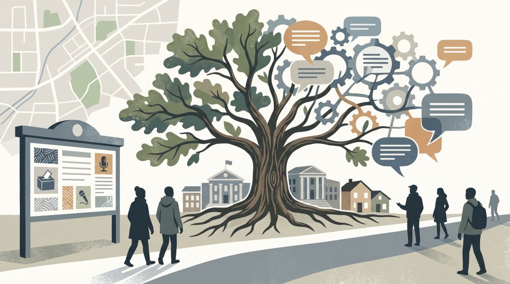 Conceptual editorial illustration