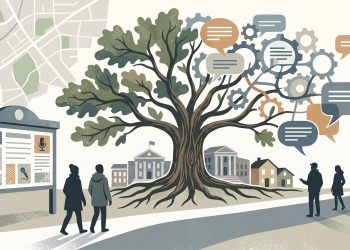 Conceptual editorial illustration