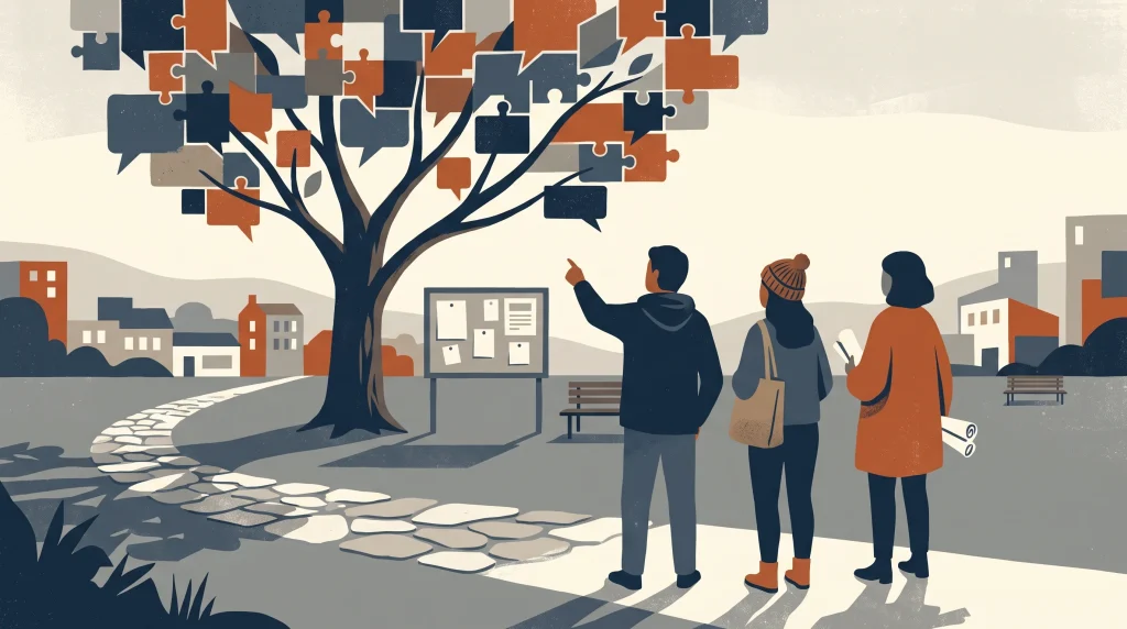 Conceptual editorial illustration