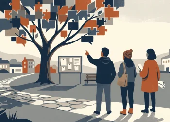 Conceptual editorial illustration
