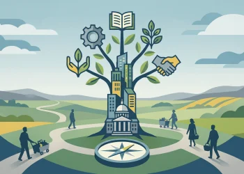 Conceptual editorial illustration