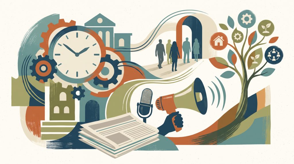 Conceptual editorial illustration