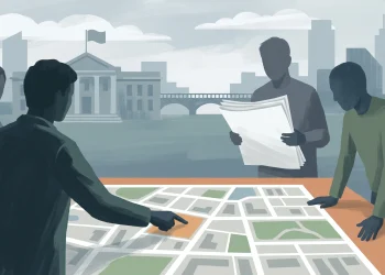 Conceptual editorial illustration