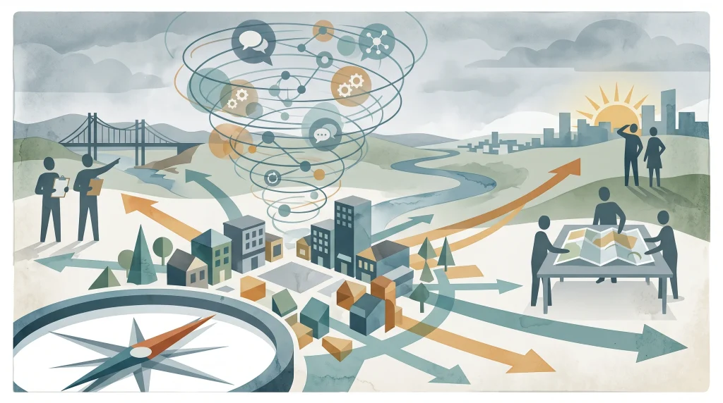 Conceptual editorial illustration