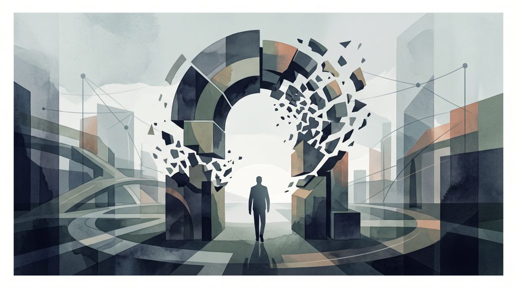 Conceptual editorial illustration