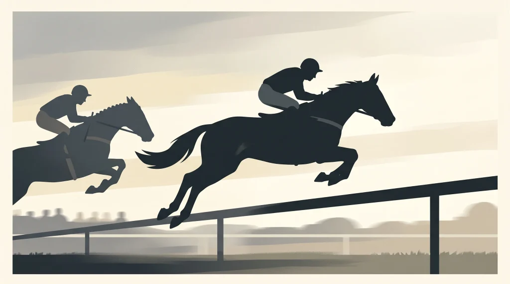 Conceptual illustration of horse racing silhouettes