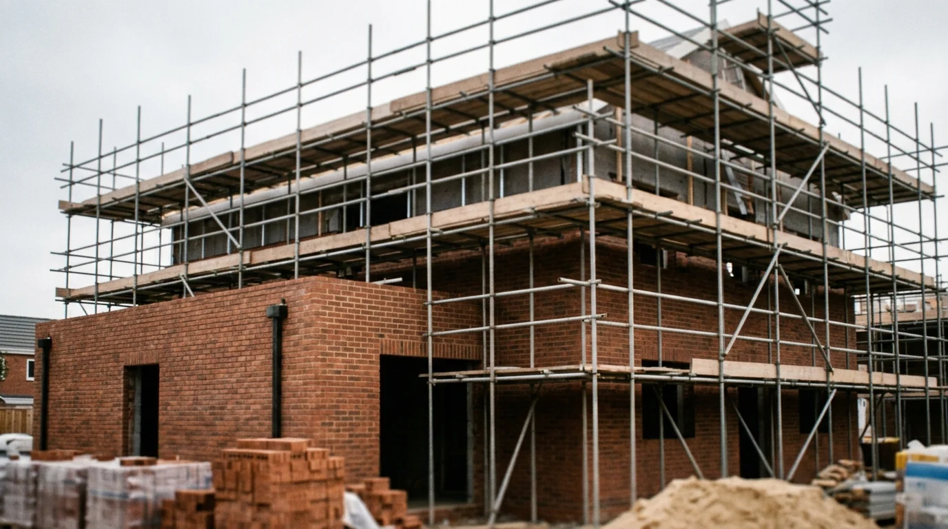 Conceptual image of new housing construction.