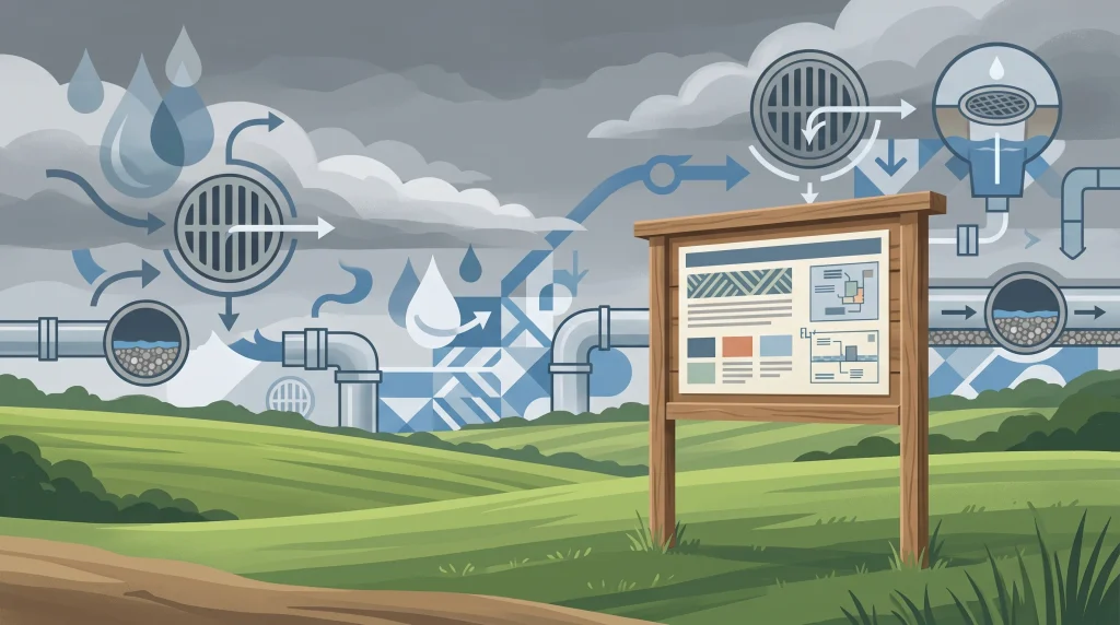 A conceptual illustration representing a planning application in a rural area.