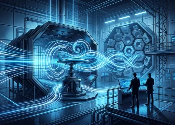 Conceptual illustration of high-tech aeroacoustic testing environment