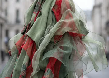 Conceptual abstract of British fashion textiles and colors.