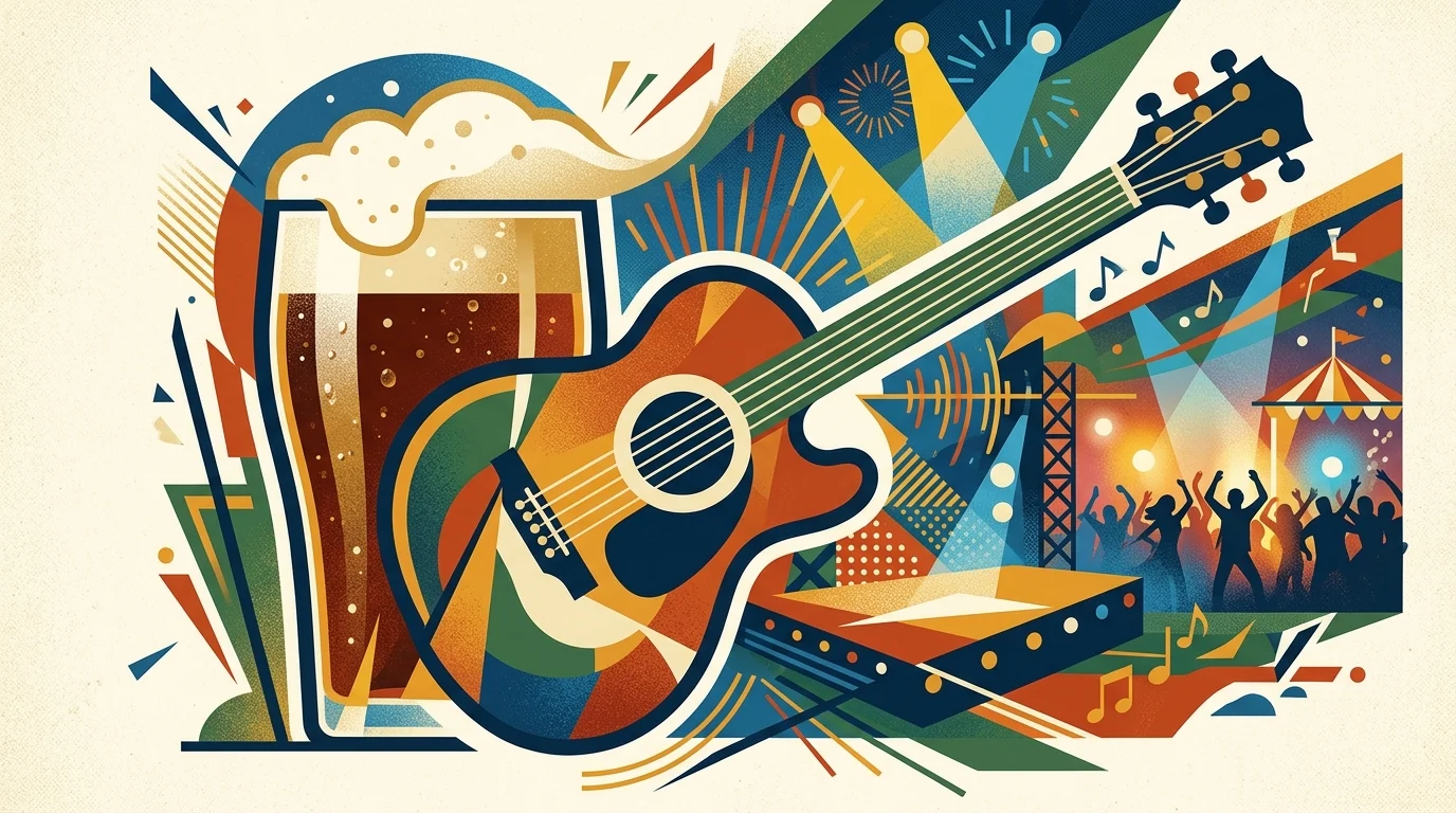 A conceptual graphic representing a beer and music festival.