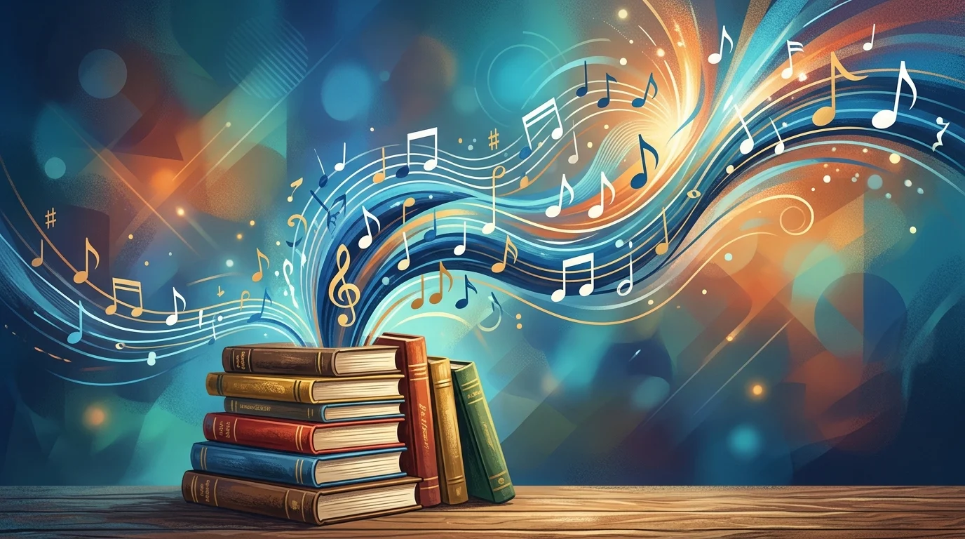 Abstract graphic representing music education and funding.