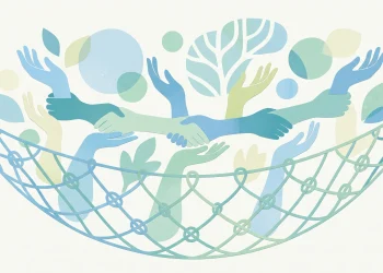 A conceptual illustration of a social safety net.