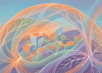 An abstract conceptual image representing social protection and unity.