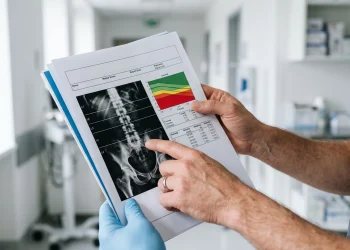A conceptual image of bone health assessment materials.