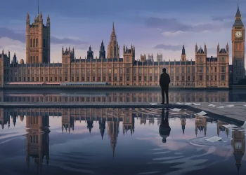 A conceptual illustration of the Houses of Parliament.
