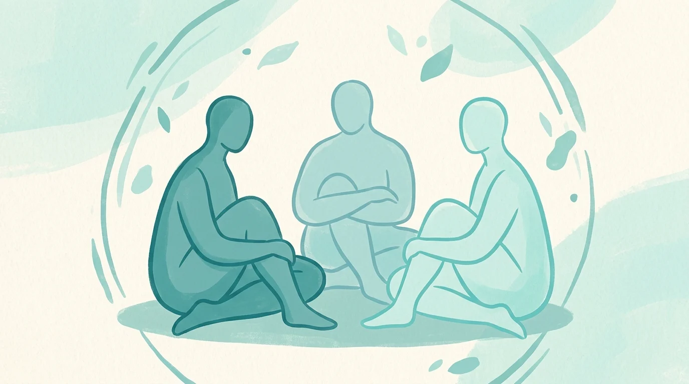 Abstract representation of a peer support circle.