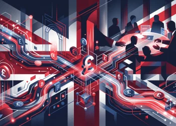 A conceptual illustration representing large-scale political donations.