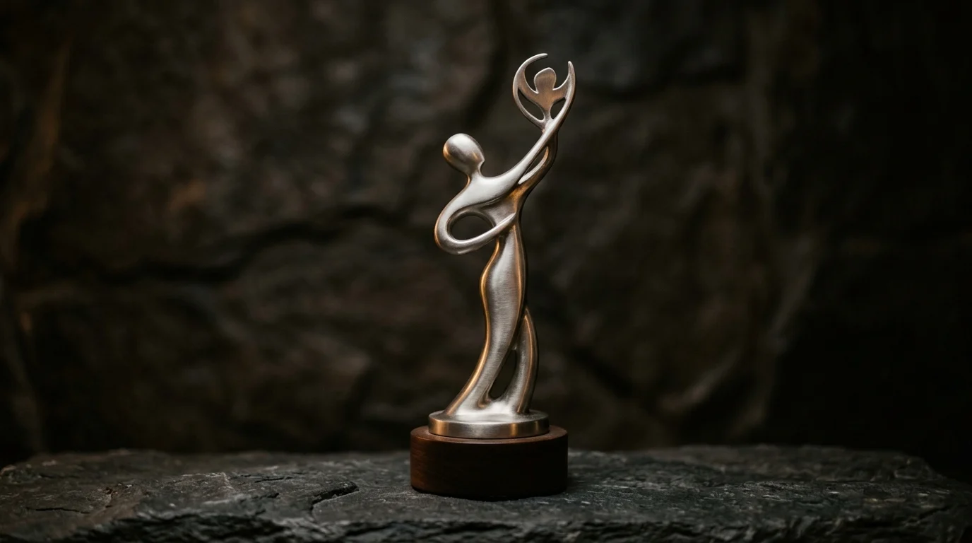 A conceptual image of an award trophy representing professional achievement.