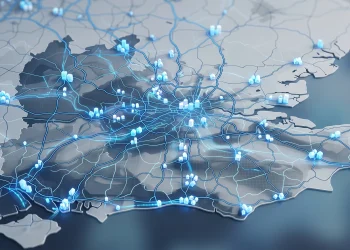 A conceptual illustration of property data activity across the South East of England.