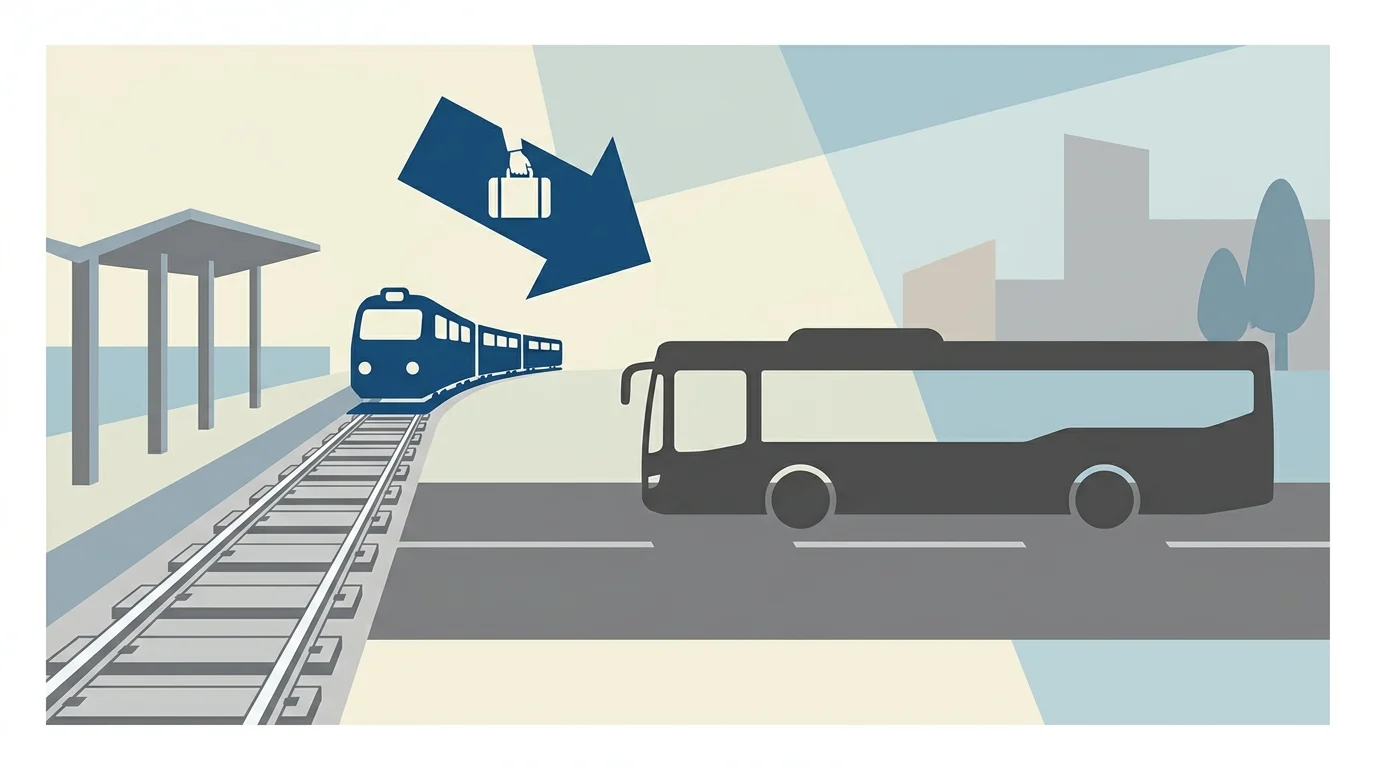 Conceptual graphic of a bus replacing rail services.