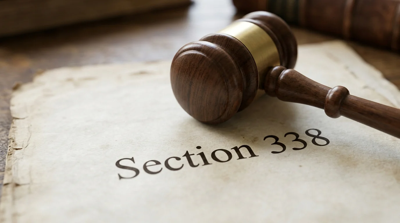 A gavel and legal document representing trade law.