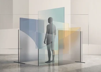 A conceptual illustration representing mental barriers and social anxiety.