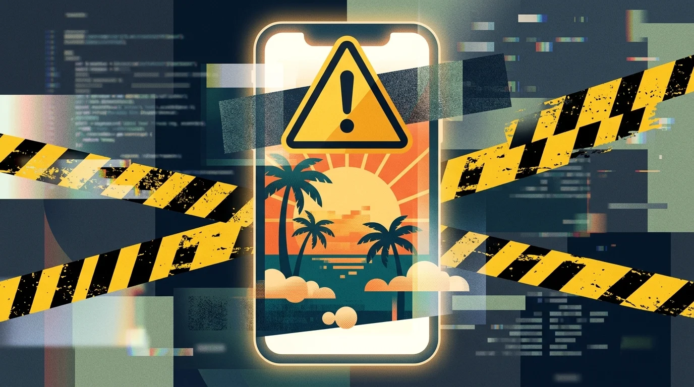 Conceptual illustration of travel lures and digital warnings.