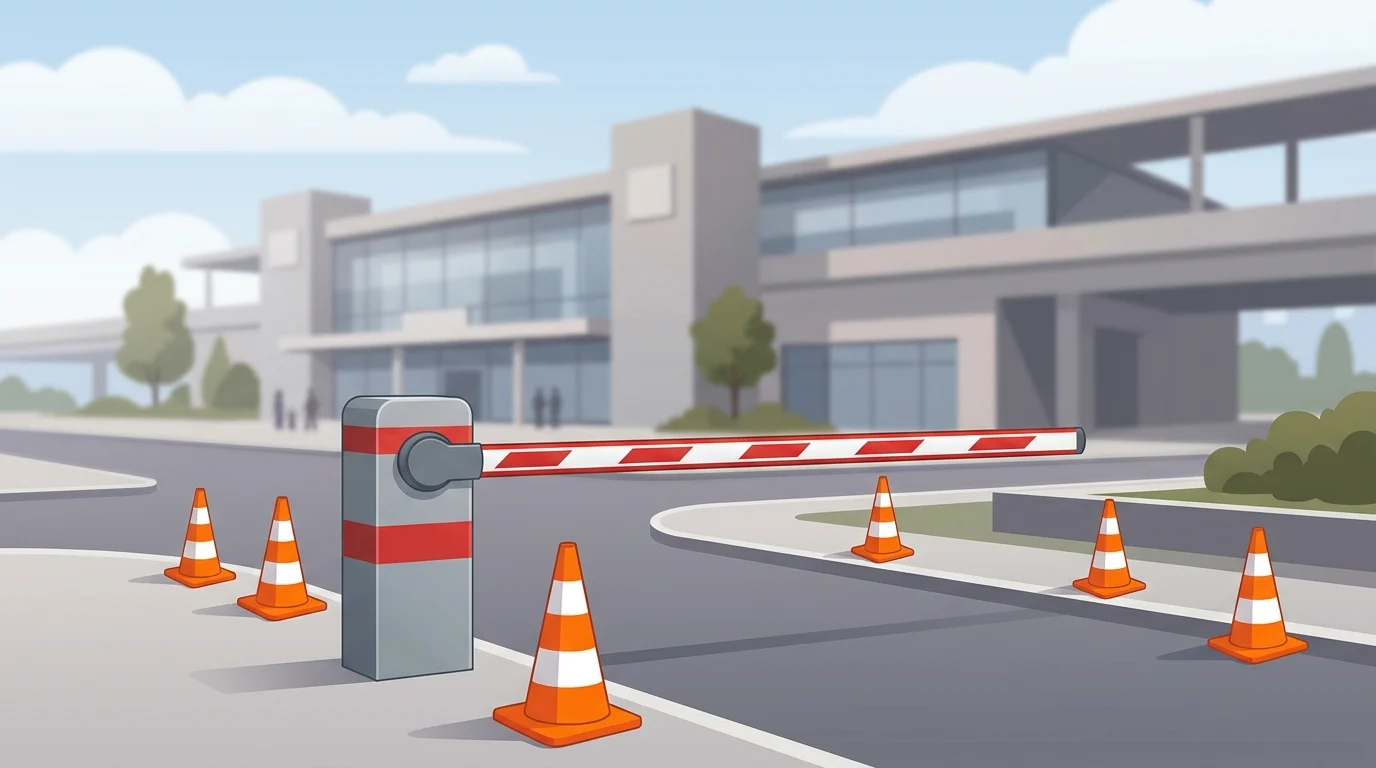 Illustration of station car park closures and traffic management.
