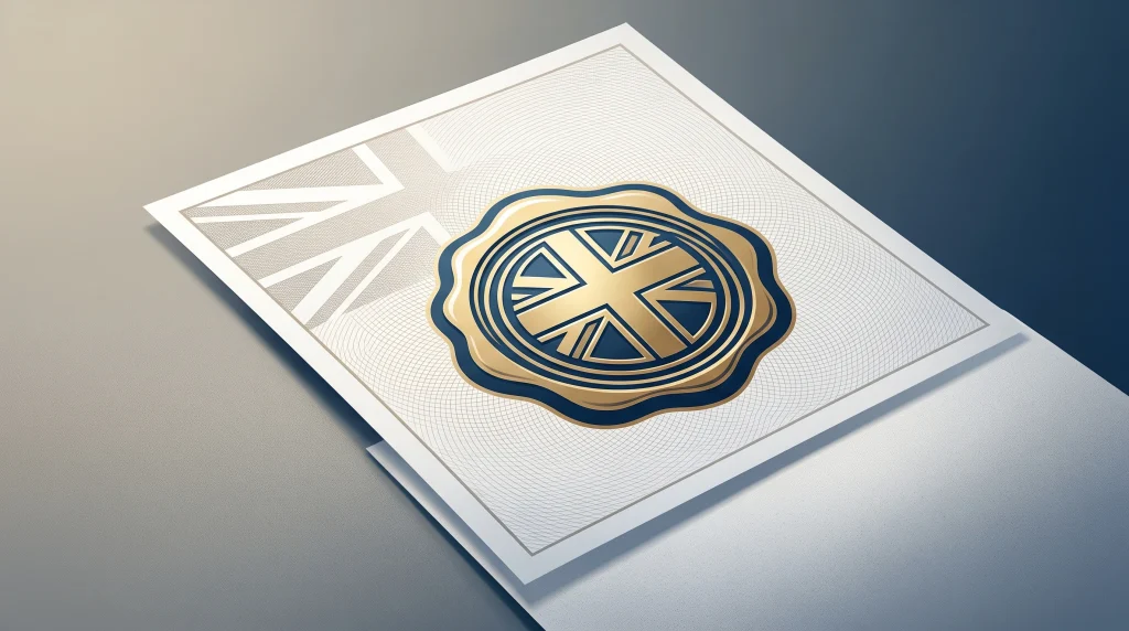 A conceptual illustration of a settlement document with a gold seal