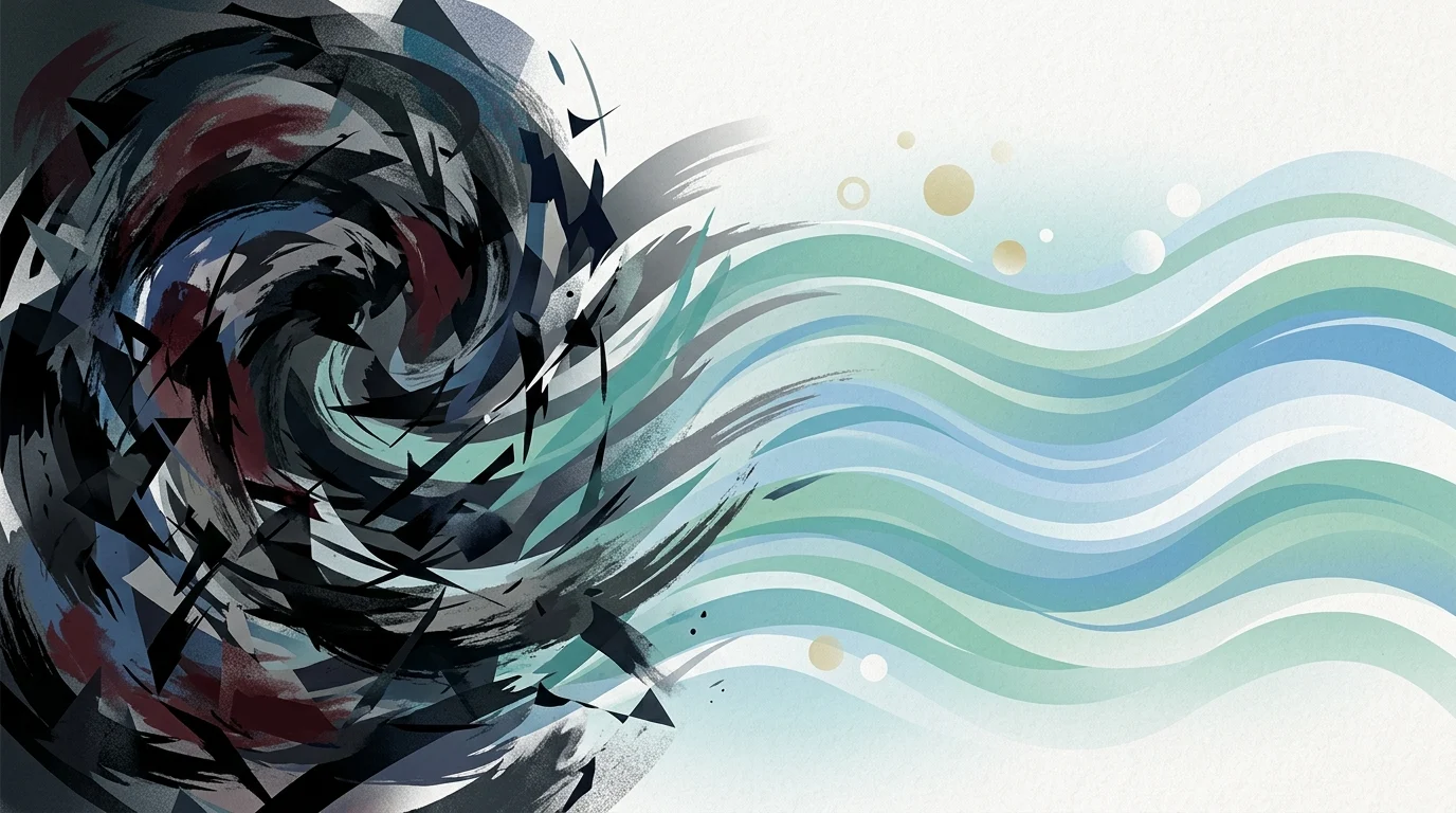 Abstract art representing anxiety and calm.