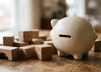 Conceptual image representing household finances and childcare.