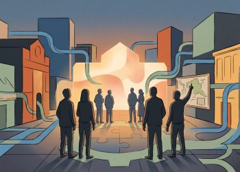 Conceptual editorial illustration