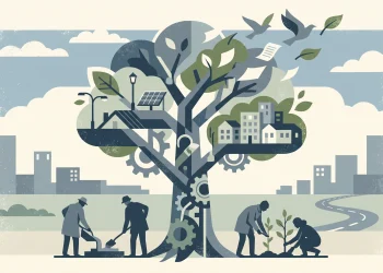 Conceptual editorial illustration