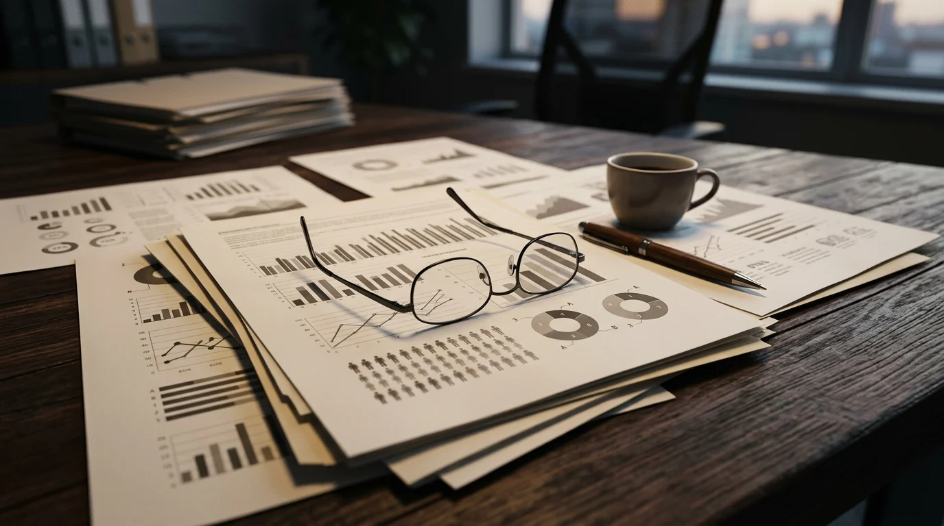 A conceptual image representing a financial review.