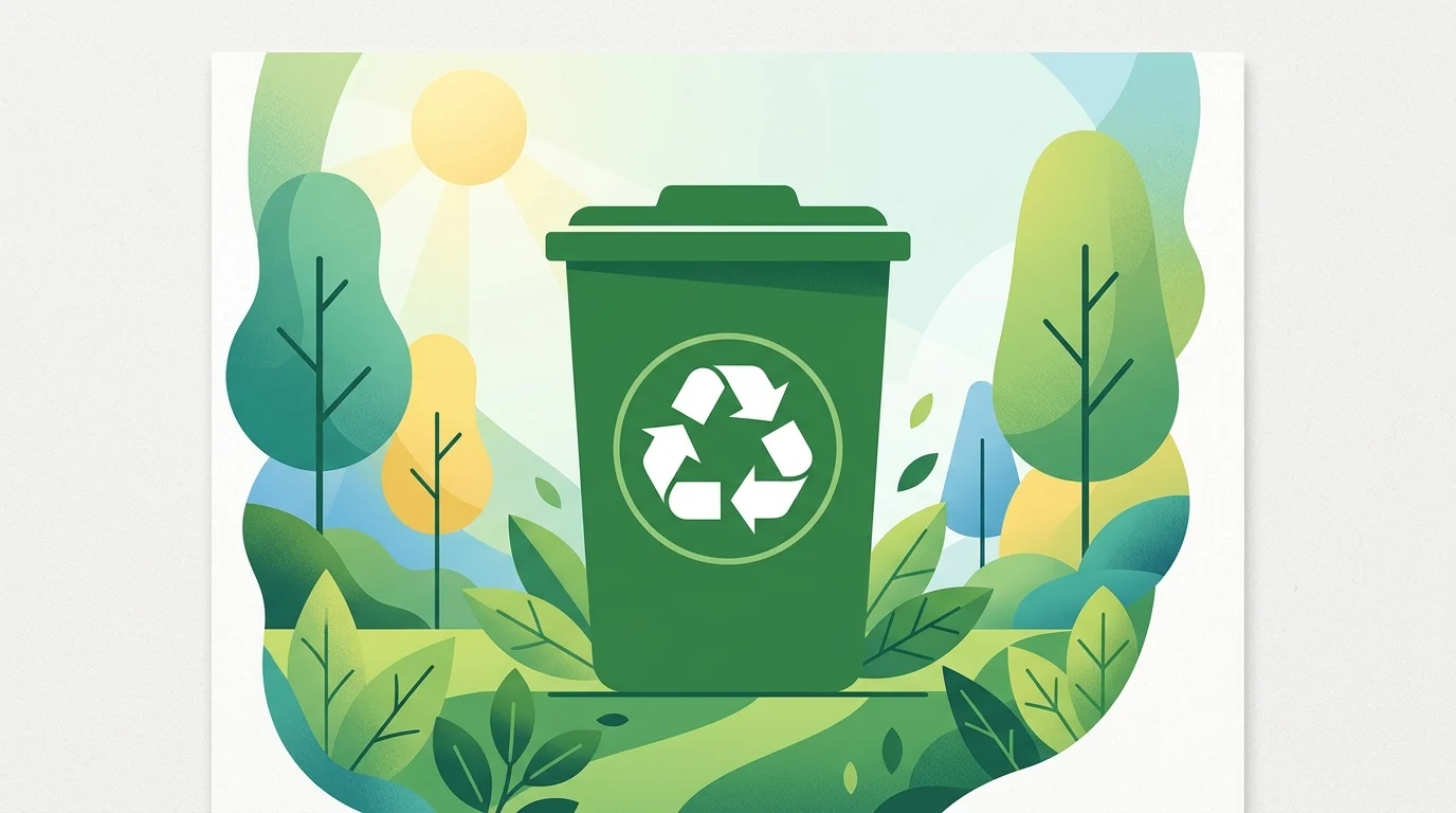 A conceptual symbol representing household recycling.